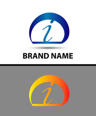 Letter i logo. Alphabet logotype vector design
