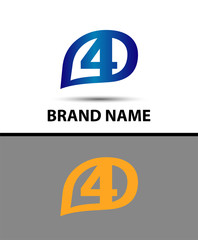 Vector sign spherical number 4 logo
