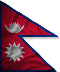 Nepal flag on the fabric texture background,Vintage style
