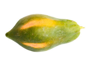 Papaya fruit isolated on white background.