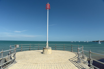 Fototapeta na wymiar View from pier at Swanage on Dorset coast