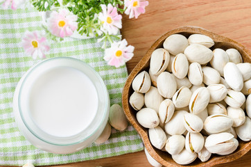 Raw Organic Pistachio Nuts in a Bowl