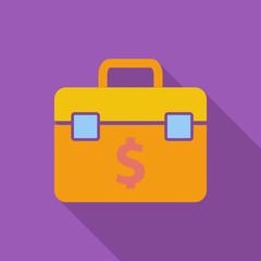 Briefcase flat single icon.