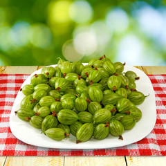 Image gooseberries on a plate