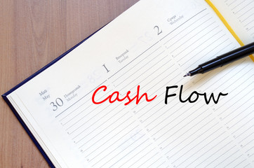 Cash flow text concept