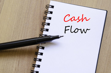 Cash flow text concept