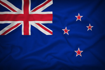 New Zealand flag on the fabric texture background,Vintage style