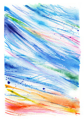 abstract background beach/ wind/ sea/ line spots and splashes/ watercolor painting