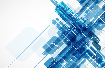 Fototapeta premium Abstract tech background. Futuristic technology interface. Vector for business solution