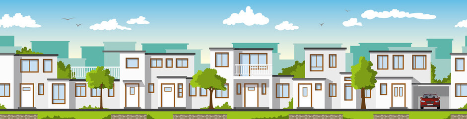 Modern colorful houses, also usable as a continuous background