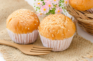 bread bun with white sesame