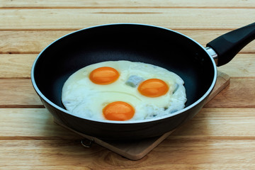 Fried Eggs on the Pan.
