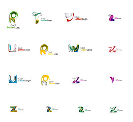 Set of universal company logo ideas, business icon collection