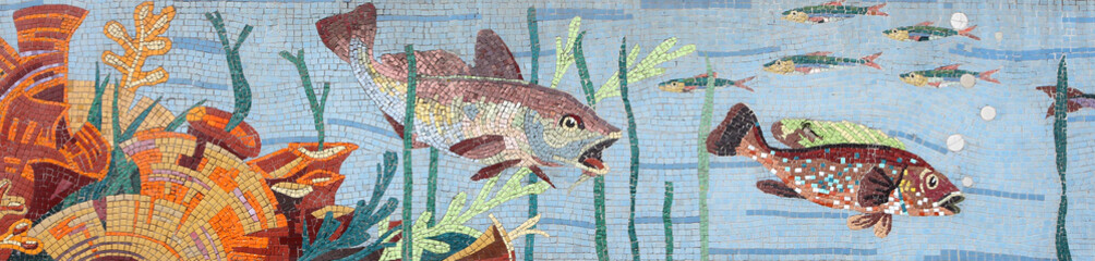 Naklejka premium Poissons / mosaïque