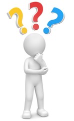 3d Männchen nachdenken Überlegung