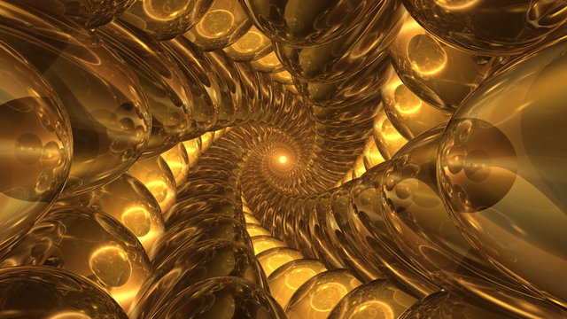 4K Deep tunnel of transparent glass balls on sunshine background. 4K UHD 3840 x 2160 ultra high definition
