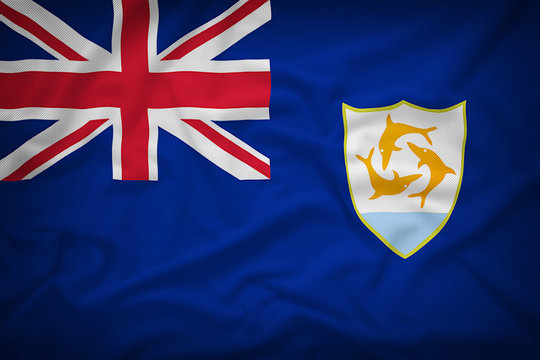 Anguilla flag on the fabric texture background,Vintage style