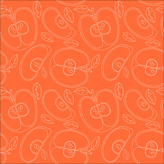 Colorful backgound with vector seamless apples