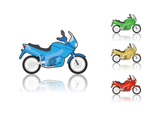 Set of sporty motorcycle, illustration