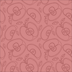 Colorful backgound with vector seamless apples