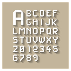 Origami alphabet letters and numbers