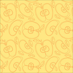 Colorful backgound with vector seamless apples