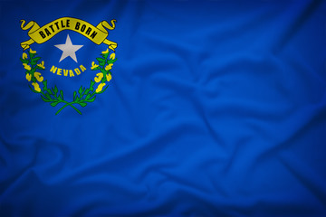 Nevada flag on the fabric texture background,Vintage style