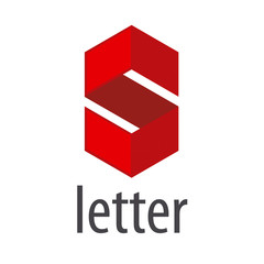 Vector Logo S letter in a red rhombus