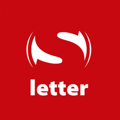 vector logo letter S on a red background