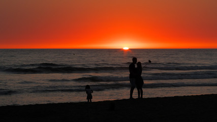 Atardecer en la playa de La Barrosa, Chiclana, C&aacute;diz