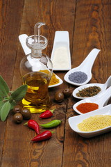 Spezie, erbe e miglio decorticato