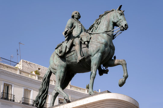 Karl der III. Denkmal Puerta del Sol Madrid