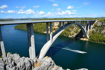 Croatia - motorway bridge over the river Krka