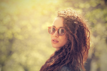 Fashionable girl outdoors.