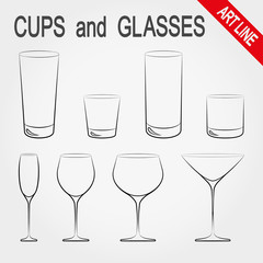 Cups and glasses.