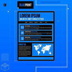 Web site template in blueprint style. EPS10