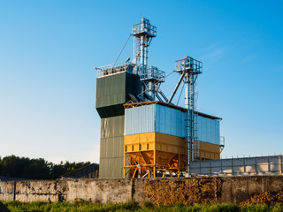 Fototapeta na wymiar Grain Dryer Complex in Belarus