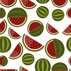 Cute seamless pattern with watermelon.