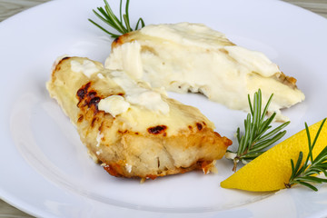 Baked perch fillet