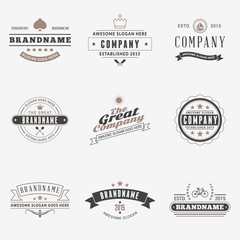Set of Hipster Vintage Labels, Logotypes, Badges. Thin Line Design Templates