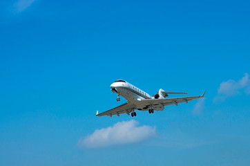 Fototapeta na wymiar private jet on takeoff