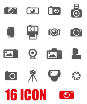 Vector black camera icon set