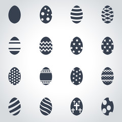 Vector black easter  icon set