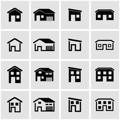 Fototapeta premium Vector black house icon set