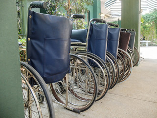 Fototapeta premium Row of Wheel Chairs used as Template