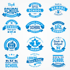 Back to School Vector Design Collection. Retro Vintage Style Badge and Labels