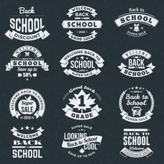 Back to School Vector Design Collection. Retro Vintage Style Badge and Labels