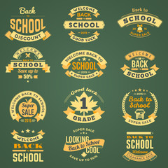 Back to School Vector Design Collection. Retro Vintage Style Badge and Labels
