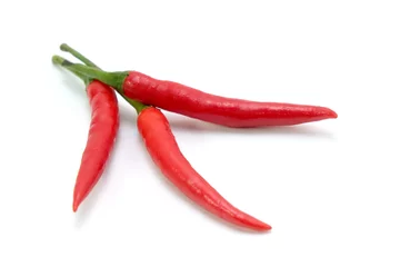 Fotobehang Red chili pepper isolated on a white background © Nattapol_Sritongcom