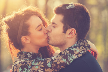 Urban couple outdoors.